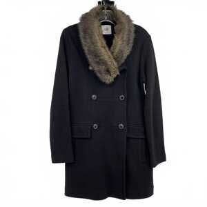 CAbi Black Knit Faux Fur Collar Jacket | Regular S